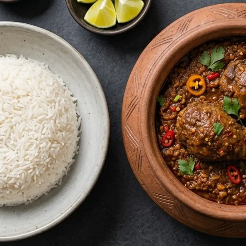 Riz sauce graine avec agouti