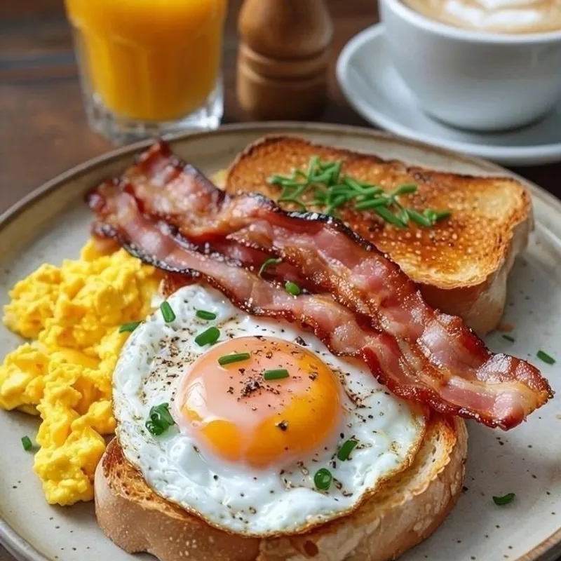 Pain omelette + café